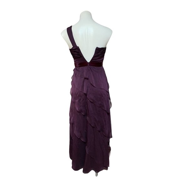 Vintage Y2K One Shoulder Chiffon Ruffle Maxi Dress Gown Mauve Purple Size 2 / XS - Picture 5 of 9